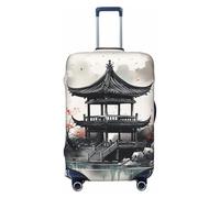 DDTKLSNV Coperture per bagagli da viaggio per valigie, protezione elastica per valigie con pittura a inchiostro cinese, lavabile, antigraffio, copertura per bagagli adatta per bagagli da 45-81 cm