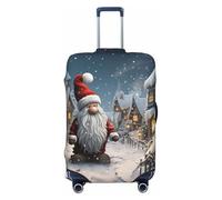 DDTKLSNV Coperture per bagagli da viaggio per valigie, protezione elastica per valigie natalizie con neve, lavabile, antigraffio, copertura per bagagli adatta per bagagli da 45-81 cm, Nero , L