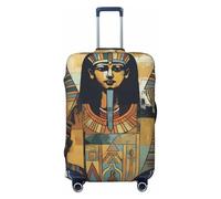 DDTKLSNV Coperture per bagagli da viaggio per valigie, serie Antico Egitto Tribe, protezione elastica per valigie, lavabile, antigraffio, per valigie da 45-81 cm, Nero , S