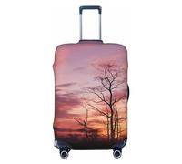 DDTKLSNV Coperture per bagagli da viaggio per valigie, sfondo rosa crepuscolo, protezione elastica per valigia, lavabile, antigraffio, copertura per bagagli adatta per bagagli da 45-81 cm, Nero , S