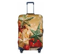 DDTKLSNV Coperture per bagagli da viaggio per valigie, vacanze natalizie con stelle, protezione elastica per valigia, lavabile, antigraffio, per valigie da 45-81 cm, Nero , S