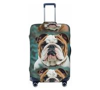 DDTKLSNV Copribagagli da viaggio per valigia, divertente bulldog inglese, elastico, lavabile, antigraffio, per valigie, adatto per bagagli da 45 a 81 cm, Nero , S