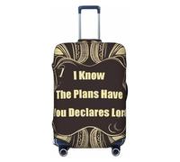 DDTKLSNV Copribagagli da viaggio per valigia, I Know The Plans Have You Declares Lord, protezione elastica per valigia, lavabile, antigraffio, adatta per bagagli da 45 a 81 cm, Nero , M