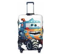 DDTKLSNV Copribagagli da viaggio per valigie, carino Monster Trucks elastico per valigia, lavabile, antigraffio, copertura per bagagli adatta per bagagli da 45-81 cm, Nero , L