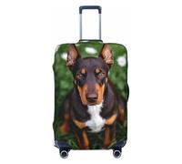 DDTKLSNV Copribagagli da viaggio per valigie, carino Pet Doberman Pinscher elastico per valigia, lavabile, antigraffio, copertura per bagagli adatta per bagagli da 45-81 cm, Nero , M