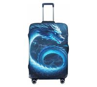 DDTKLSNV Copribagagli da viaggio per valigie, drago cinese, protezione elastica per valigia, lavabile, antigraffio, per valigie da 45-81 cm, Nero , M