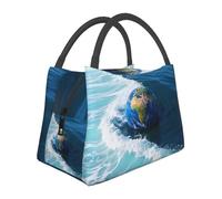 DDTKLSNV Earth Tones and Waves - Borsa termica per il pranzo, a prova di perdite, per donne e uomini, riutilizzabile, per lavoro, picnic, viaggi