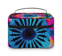 DDTKLSNV Exotic Tribe - Trousse per il trucco in stile tie-dye, portatile, da viaggio, con cerniera, organizer per trucchi da donna