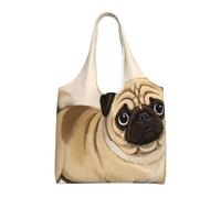DDTKLSNV Grande borsa tote per le donne Heavy Duty pieghevole shopping tote bag cartoon carlino borsa a tracolla per lavoro spiaggia viaggi