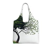 DDTKLSNV Grande borsa tote per le donne Heavy Duty pieghevole shopping tote bag grande albero che soffia nel vento borsa a tracolla per lavoro spiaggia viaggi