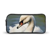 DDTKLSNV Grazioso astuccio per matite con piccolo cigno grande capacità, astuccio per trucchi e cosmetici, per donne e uomini