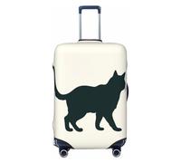 DDTKLSNV Happy Walking Cat - Copertura elastica per valigia, lavabile, antigraffio, adatta per bagagli da 45,7 a 81,7 cm, Nero , S
