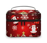 DDTKLSNV Merry Christmas - Trousse da viaggio portatile per cosmetici, con cerniera, organizer per trucchi e articoli da toeletta per donne e donne