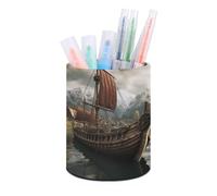 DDTKLSNV Old Boat portapenne portapenne PU portapenne portapenne porta pennelli da trucco impermeabile organizer per penne da scrivania per accessori da scrivania per ufficio