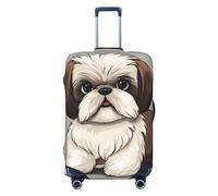 DDTKLSNV Shih Tzu - Copertura elastica per valigia, lavabile, antigraffio, adatta per bagagli da 45-81 cm, Nero , XL