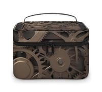 DDTKLSNV Steampunk Meccanico Ingranaggi Trucco Borsa Portatile Viaggio Cosmetici Borsa Cerniera Organizzatore di Trucco Borsa da Toilette per Donne Signore