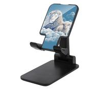 DDTKLSNV Supporto pieghevole per telefono cellulare ad angolo regolabile in altezza Supporto per telefono da tavolo Agnello portatile con una culla per cellulare Leone compatibile con tutti gli