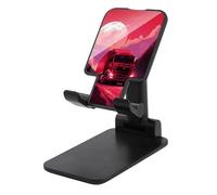 DDTKLSNV Supporto pieghevole per telefono cellulare ad angolo regolabile in altezza Supporto per telefono da tavolo portatile Una culla per cellulare con luna rossa compatibile con tutti gli