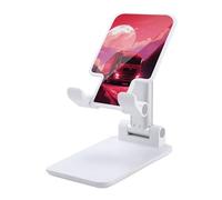 DDTKLSNV Supporto pieghevole per telefono cellulare ad angolo regolabile in altezza Supporto per telefono da tavolo portatile Una culla per cellulare con luna rossa compatibile con tutti gli