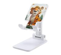 DDTKLSNV Supporto pieghevole per telefono cellulare ad angolo regolabile in altezza Supporto per telefono da tavolo portatile Cartoon Tiger culla per cellulare compatibile con tutti gli smartphone