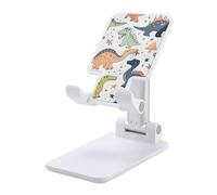DDTKLSNV Supporto pieghevole per telefono cellulare ad angolo regolabile in altezza Supporto per telefono da tavolo portatile carino modello di dinosauri culla per cellulare compatibile con tutti gli