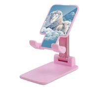 DDTKLSNV Supporto pieghevole per telefono cellulare ad angolo regolabile in altezza Supporto per telefono da tavolo Agnello portatile con una culla per cellulare Leone compatibile con tutti gli