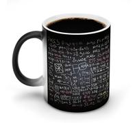 DDTKLSNV Tazza da caffè in ceramica con formula matematica, 325 ml, sensibile al calore, magica tazza da caffè che cambia colore, tazza da tè per donne e uomini