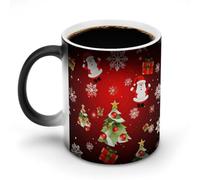 DDTKLSNV Tazza da caffè in ceramica con scritta Merry Christmas, 325 ml, sensibile al calore, magica tazza da caffè che cambia colore, tazza da tè per donne e uomini