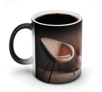 DDTKLSNV Tazza da caffè in ceramica con sedia in stile moderno, 325 ml, sensibile al calore, magica tazza da caffè che cambia colore, tazza da tè per donne e uomini