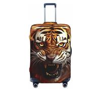 DDTKLSNV Tiger - Copribagagli da viaggio per valigie, con motivo fiamme feroci e fiamme, lavabile, antigraffio, adatto per bagagli da 45,7 a 81,7 cm, Nero , S