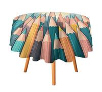 DDTKLSNV Tovaglia rotonda con nuvole, 127 x 127 cm, impermeabile, resistente alle pieghe, antimacchia, lavabile, per picnic, feste, sala da pranzo, decorazione per la casa