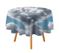 DDTKLSNV Tovaglia rotonda con nuvole bianche come un cuore, 127 x 127 cm, impermeabile, resistente alle pieghe, antimacchia, lavabile, per picnic, feste, sala da pranzo, decorazione per la casa