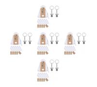 Ddujbtp 30Pcs Angelo Portachiavi Favore Angelo Ciondolo Portachiavi Regalo di Battesimo Portachiavi Con Grazie Kraft Ciondolo Borsa Per Bambini Sacchetto di Filato