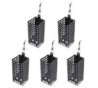 Ddujbtp 5 pz esche da pesca gabbia attrezzatura mangiatoia esche titolare cestino esche mangiatoie dispenser pesca