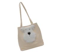 Ddujbtp Borsa a tracolla alla moda di grande capacità per le donne borsa con stampa di cane del fumetto borsa PU zaino scuola zaino casual Daypack, Beige, Organizer per borse