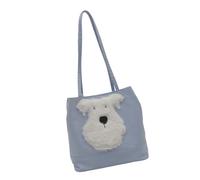 Ddujbtp Borsa a tracolla alla moda di grande capacità per le donne borsa con stampa di cane del fumetto borsa PU zaino scuola zaino casual Daypack, Blu, Organizer per borse