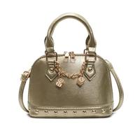 Ddujbtp Borsa a tracolla alla moda in PU con design a rivetto e finitura lucida, Oro, Organizer per borse