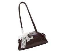 Ddujbtp Borsa a tracolla da donna casual in pelle PU con pizzo borsa da viaggio leggera per spostamenti quotidiani incontri essenziali all'aperto, Caff, Organizer per borse