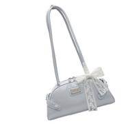 Ddujbtp Borsa a tracolla da donna casual in pelle PU con pizzo borsa da viaggio leggera per spostamenti quotidiani incontri essenziali all'aperto, Blu, Organizer per borse