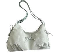 Ddujbtp Borsa a tracolla di grande capacità per il lavoro e la scuola delle donne studente borsa del libro alla moda PU Crossbody borsa borse gnocchi, Verde, Organizer per borse