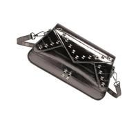 Ddujbtp Borsa a tracolla in PU con rivetti alla moda per donne e ragazze borse a tracolla casual borsa a tracolla regolabile per l'uso quotidiano, Colore canna di fucile., Organizer per borse