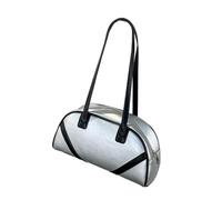 Ddujbtp Borsa a tracolla in stile coreano con blocco di colore versatile borsa ascellare in pelle PU borsa alla moda patchwork con cerniera per le donne, Argento, Organizer per borse