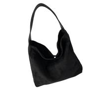 Ddujbtp Borsa a tracolla morbida in finta pelle scamosciata stile coreano per le donne alla moda minimalisti borsa a tracolla singola grande capacità, Nero , Organizer per borse