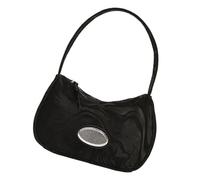 Ddujbtp Borsa a tracolla singola in pelle PU moda casual per le donne semplice tinta unita borsa ascellare borsa con cerniera borsa ascella, Nero , Organizer per borse