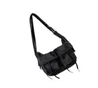 Ddujbtp Borsa messenger in tela retrò grande per libri e computer portatile, borsa a tracolla per donne e uomini, grande borsa a tracolla con tasche multiple, Nero , Organizer per borse