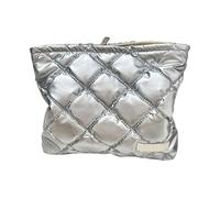 Ddujbtp Borsa per il trucco dolce borsa alla moda per ragazze donne borsa portaoggetti di grande capacità borsa da toilette impermeabile organizer per trucco, Diamante Lattice Silv, Organizer per