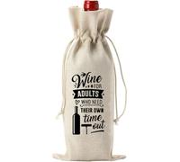 Ddujbtp Borsa per vino in lino per il nuovo inizio regalo di addio per amici e colleghi che si allontanano dalla celebrazione riutilizzabile, 7, Organizer per borse