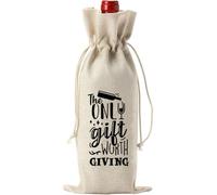 Ddujbtp Borsa per vino in lino per il nuovo inizio regalo di addio per amici e colleghi che si allontanano dalla celebrazione riutilizzabile, 17, Organizer per borse