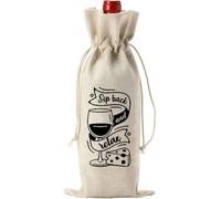 Ddujbtp Borsa per vino in lino per il nuovo inizio regalo di addio per amici e colleghi che si allontanano dalla celebrazione riutilizzabile, 15, Organizer per borse