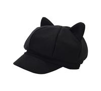 Ddujbtp Cappello con orecchie anime giapponesi per ragazze moda cappello ottagonale orecchio berretto con visiera per adolescenti ragazza Y2K Cabbie Cap accessori sole, Nero , Taglia unica